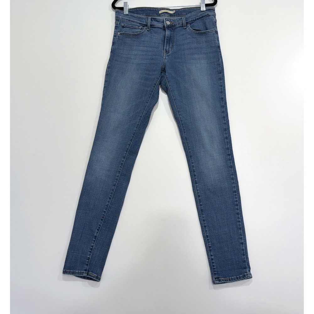 Levi's 711 Skinny Jeans Womens 30 W30 L32 Blue Medium Wash Stretch Denim